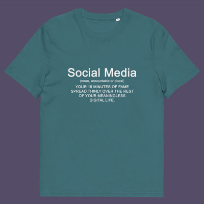 Stargazer t-shirt. An anti social media t shirt with a humorous definition. A sarcastic slogan t shirt design for those who still have a real life and consider 'community' to be something you can touch and walk around. Made from 100% organic ring-spun cotton, this anti social media t shirt is unisex, high-quality, super comfy, and best of all, eco-friendly.