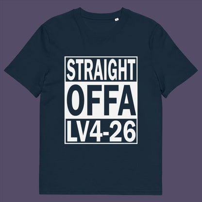 French navy t-shirt. This 'Alien' the movie t-shirt is subtle and loud at the same time' A design for fans of N.W.A and Alien movie lovers. Made from 100% organic ring-spun cotton, this witty sci-fi t-shirt is unisex, high-quality, super comfy, and best of all, eco-friendly.