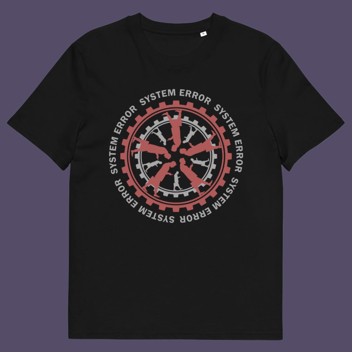 Black t shirt. An anti corporate t shirt design for people who want more out of life than a well oiled machine for soulless robots. This system error t shirt warns that it's the whole system that is the problem not the details. Made from 100% organic ring-spun cotton, this anti corporate t shirt is unisex, high-quality, super comfy, and best of all, eco-friendly.