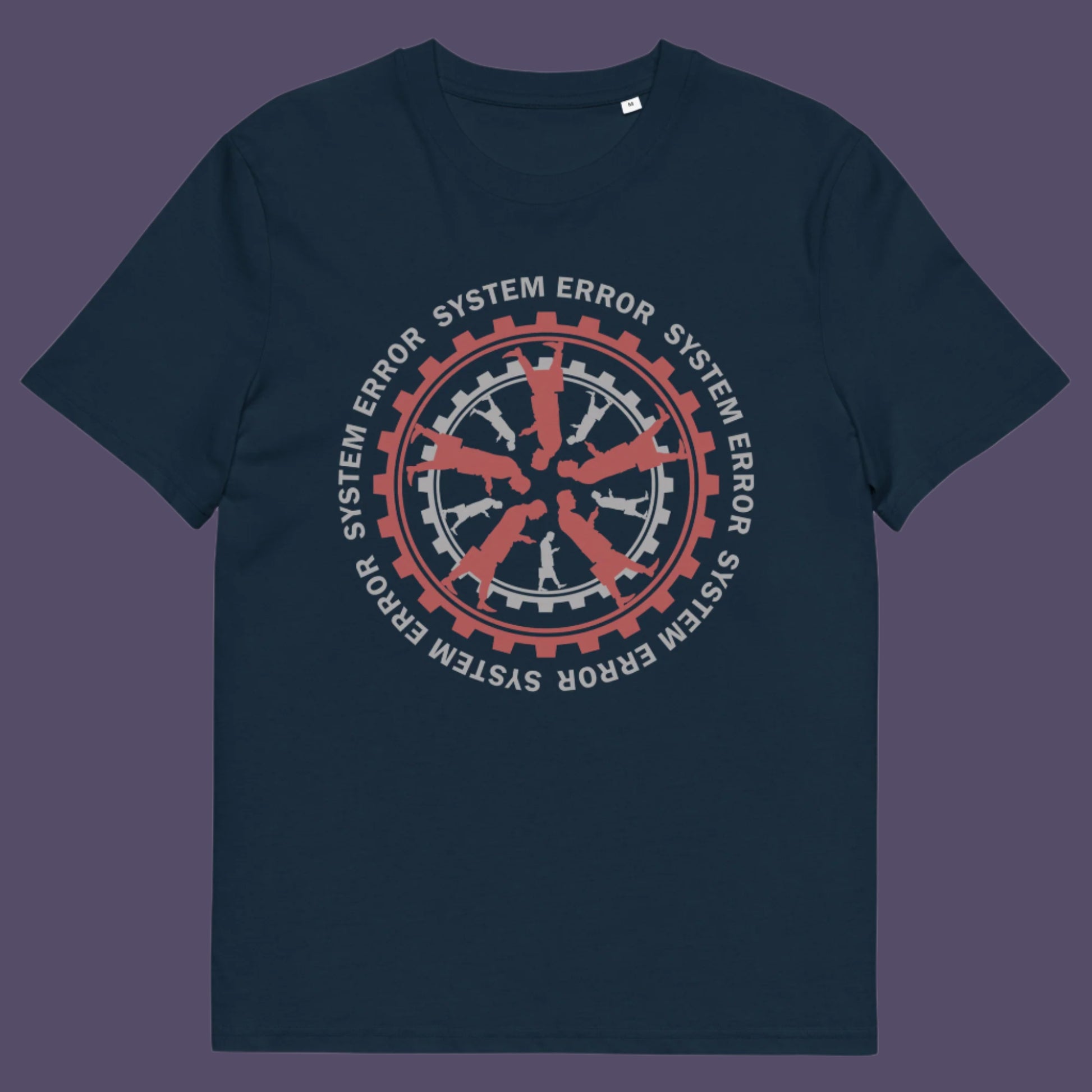 French navy t shirt. An anti corporate t shirt design for people who want more out of life than a well oiled machine for soulless robots. This system error t shirt warns that it's the whole system that is the problem not the details. Made from 100% organic ring-spun cotton, this anti corporate t shirt is unisex, high-quality, super comfy, and best of all, eco-friendly.