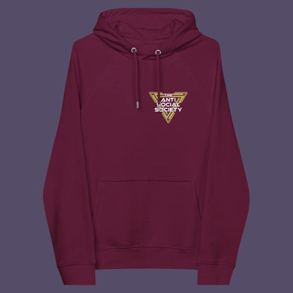 This anti-social clothing design gives you an oxymoron to ponder, the more and more you don't want to be a member, the more you become one. A satirical counterculture dig at modern society. Comfortable and practical. It's extra soft and has a convenient front pouch pocket. Made from organic cotton and recycled polyester, this social awareness hoodie is a great eco-friendly choice.