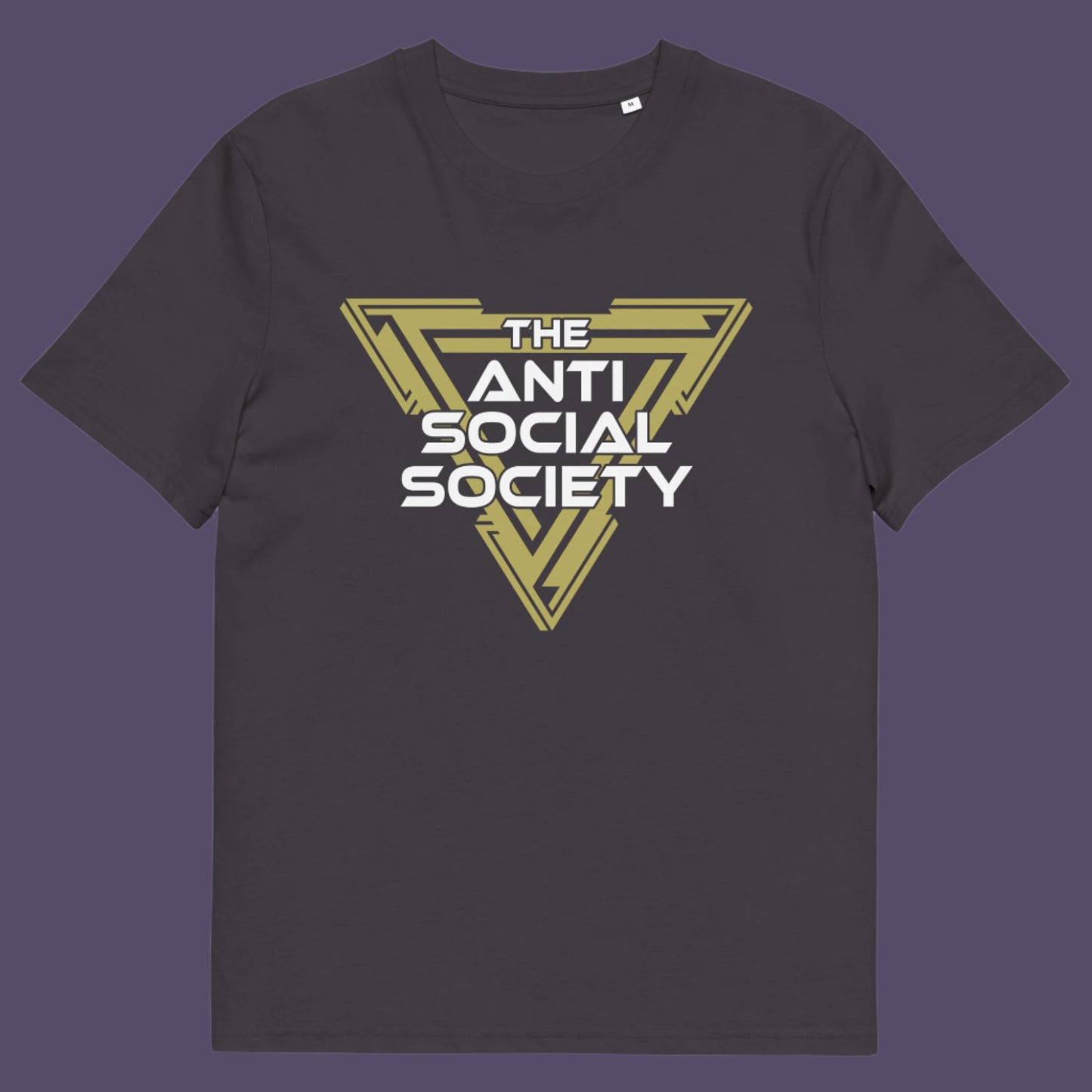 Anthracite t-shirt. This anti-social t-shirt design gives you an oxymoron to ponder, the more and more you don't want to be a member, the more you become one. A satirical counterculture dig at modern society Made from 100% organic ring-spun cotton, this social awareness t-shirt is unisex, high-quality, super comfy, and best of all, eco-friendly.