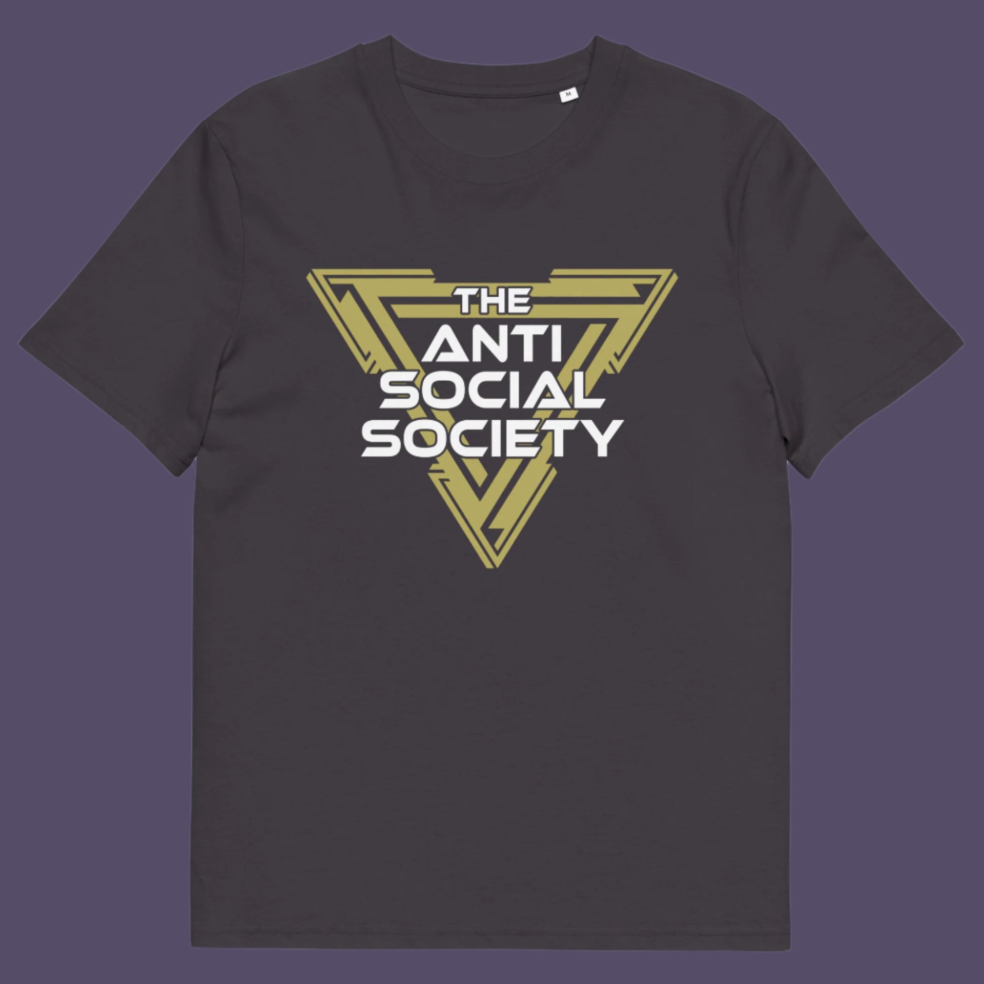 Anthracite t-shirt. This anti-social t-shirt design gives you an oxymoron to ponder, the more and more you don't want to be a member, the more you become one. A satirical counterculture dig at modern society Made from 100% organic ring-spun cotton, this social awareness t-shirt is unisex, high-quality, super comfy, and best of all, eco-friendly.