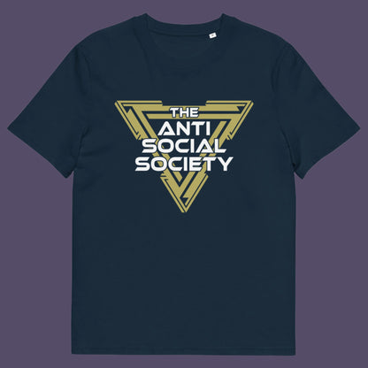 French navy t-shirt. This anti-social t-shirt design gives you an oxymoron to ponder, the more and more you don't want to be a member, the more you become one. A satirical counterculture dig at modern society Made from 100% organic ring-spun cotton, this social awareness t-shirt is unisex, high-quality, super comfy, and best of all, eco-friendly.