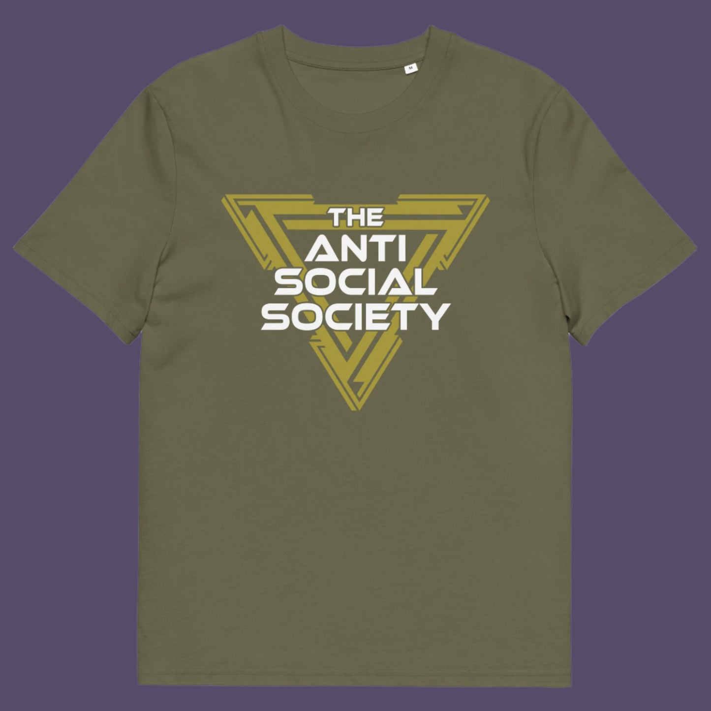 Khaki t-shirt. This anti-social t-shirt design gives you an oxymoron to ponder, the more and more you don't want to be a member, the more you become one. A satirical counterculture dig at modern society Made from 100% organic ring-spun cotton, this social awareness t-shirt is unisex, high-quality, super comfy, and best of all, eco-friendly.