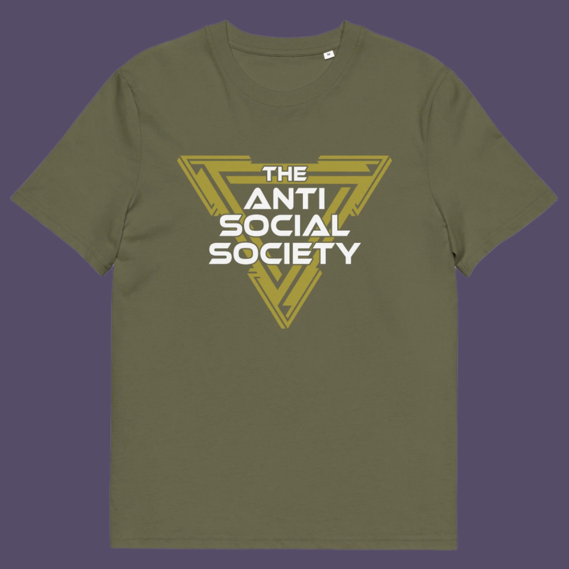 Khaki t-shirt. This anti-social t-shirt design gives you an oxymoron to ponder, the more and more you don't want to be a member, the more you become one. A satirical counterculture dig at modern society Made from 100% organic ring-spun cotton, this social awareness t-shirt is unisex, high-quality, super comfy, and best of all, eco-friendly.