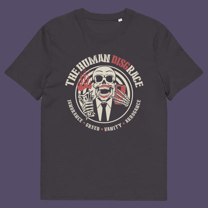 Anthracite t shirt. This broken society t shirt exposes the dark side of people. A great urban art design if you believe the human race has descended into a disgrace and we need educating about our own weaknesses before it's too late. Made from 100% organic ring-spun cotton, these social issues t shirts are unisex, high quality, super comfy, and best of all, eco-friendly.