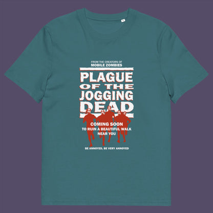 Stargazer t-shirt. A social issues t shirt about jogging in a horror movie design. Just when you thought it was safe to go out for a nice relaxing walk. Made from 100% organic ring-spun cotton, this social awareness t-shirt is unisex, high-quality, super comfy, and best of all, eco-friendly.