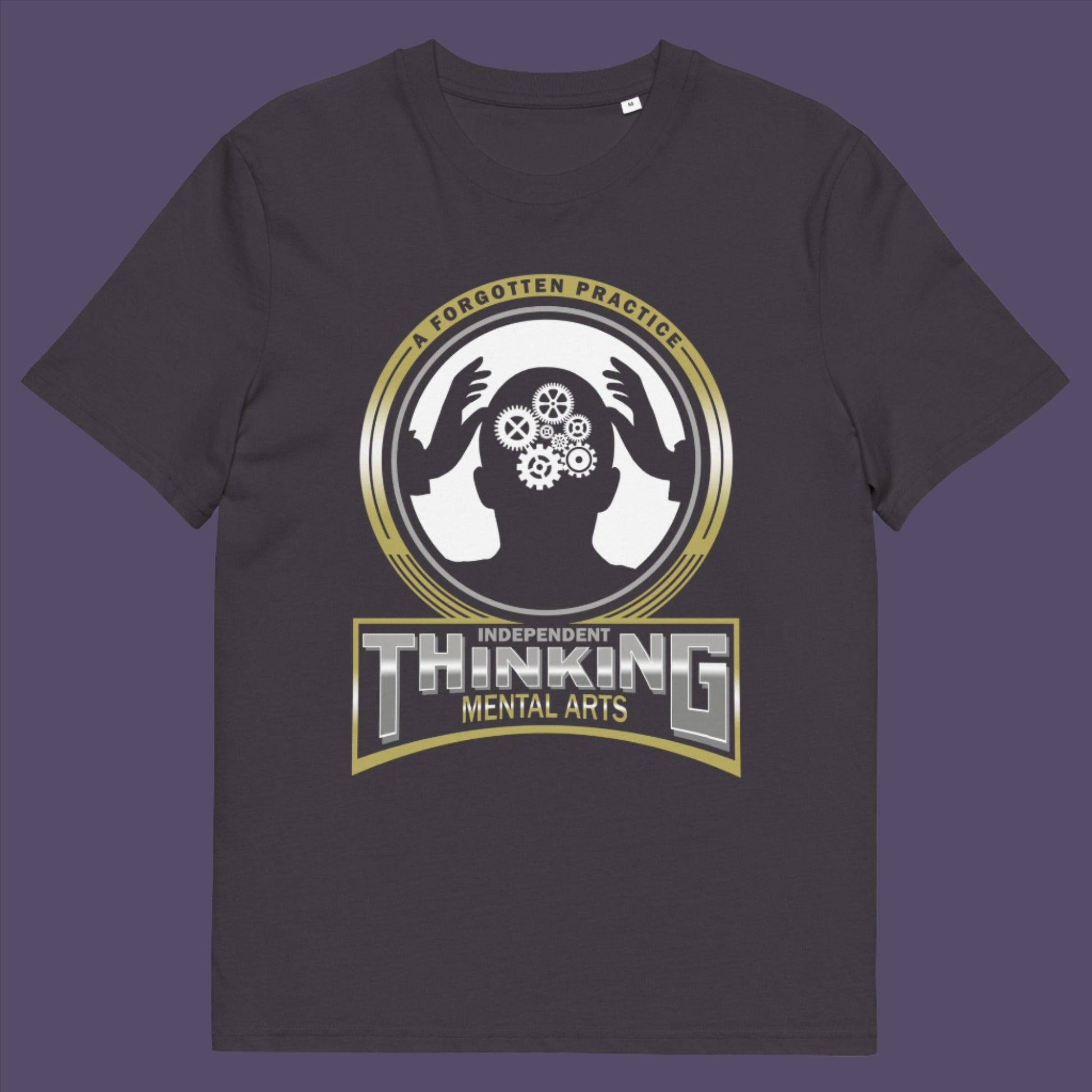 Anthracite t-shirt. A satirical t-shirt suggesting independent thinking is a forgotten art since we let machines think for us. Promote independent thinking with this some what sarcastic t-shirt. Made from 100% organic ring-spun cotton, this satirical &amp; sarcastic t-shirt is unisex, high-quality, super comfy, and best of all, eco-friendly.