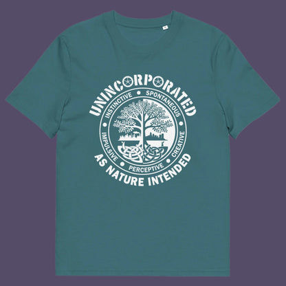 Stargazer t shirt. This anti corporate t shirt defines corporations as unnatural and indoctrinating. A design for people who are proud to be a human animal and not programmed into the corporate machine. Urban art using the tree of life as a centre piece. Made from 100% organic ring-spun cotton, this non conformist t shirt is unisex, high-quality, super comfy, and best of all—eco-friendly.