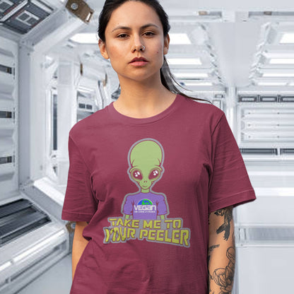 A design for anyone that thinks Aliens must be vegans otherwise they would have been farming us for years. Made from 100% organic ring-spun cotton, this unisex t-shirt is a total must-have. It's high-quality, super comfy, and best of all—eco-friendly. 