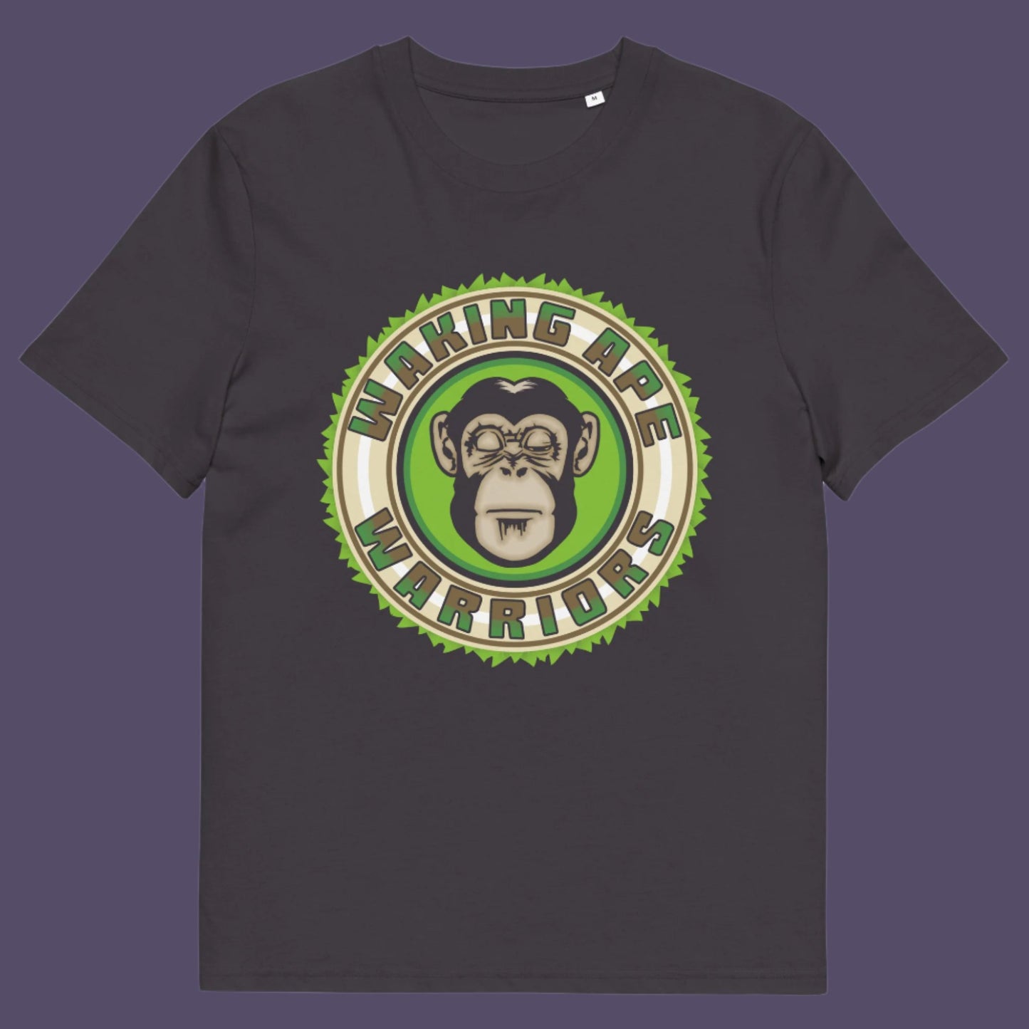 Anthracite t shirt. The message that comes with this original save the planet t shirt design is one of resistance to concrete jungles, processed food and plastic people. Ideal for anyone with environmental concern or any doubts about an A.I take over. Awaken your inner primate. Made from 100% organic ring-spun cotton, this save the Earth t shirt is unisex, high-quality, super comfy, and best of all, eco-friendly.