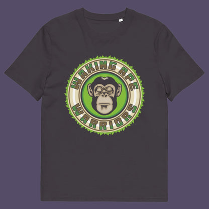 Anthracite t shirt. The message that comes with this original save the planet t shirt design is one of resistance to concrete jungles, processed food and plastic people. Ideal for anyone with environmental concern or any doubts about an A.I take over. Awaken your inner primate. Made from 100% organic ring-spun cotton, this save the Earth t shirt is unisex, high-quality, super comfy, and best of all, eco-friendly.