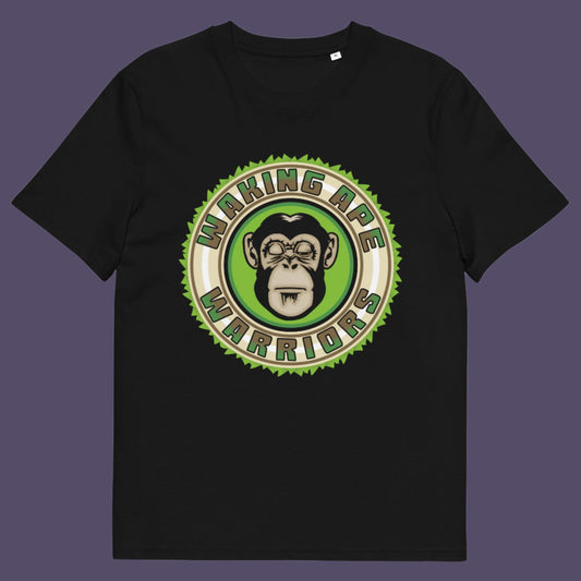 Black t-shirt. The message that comes with this original save the planet t shirt design is one of resistance to concrete jungles, processed food and plastic people. Ideal for anyone with environmental concern or any doubts about an A.I take over. Awaken your inner primate. Made from 100% organic ring-spun cotton, this save the Earth t shirt is unisex, high-quality, super comfy, and best of all, eco-friendly.