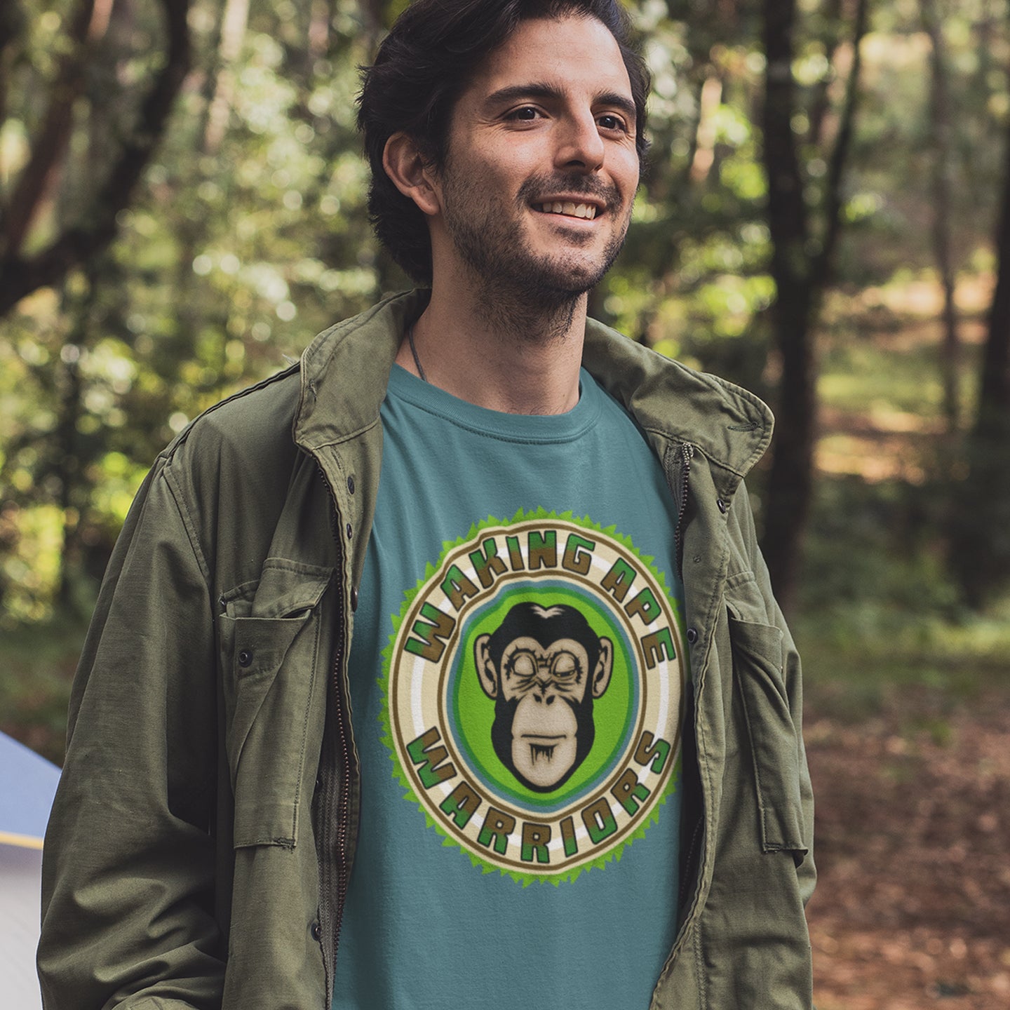 A design for those among us that would rather move back towards a life in tune with nature. Awaken your inner primate. No more plastic people and concrete jungles. Made from 100% organic ring-spun cotton, this unisex t-shirt is a total must-have. It's high-quality, super comfy, and best of all—eco-friendly.