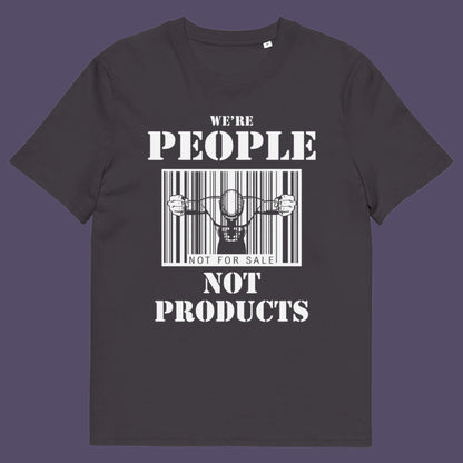 Anthracite t shirt. An anti capitalism t shirt highlighting the dehumanisation of people in a money obsessed society. A fantastic choice for any anti capitalism protest or to just create social awareness. Made from 100% organic ring-spun cotton, this anti consumerism t shit is unisex, high-quality, super comfy, and best of all, eco-friendly.