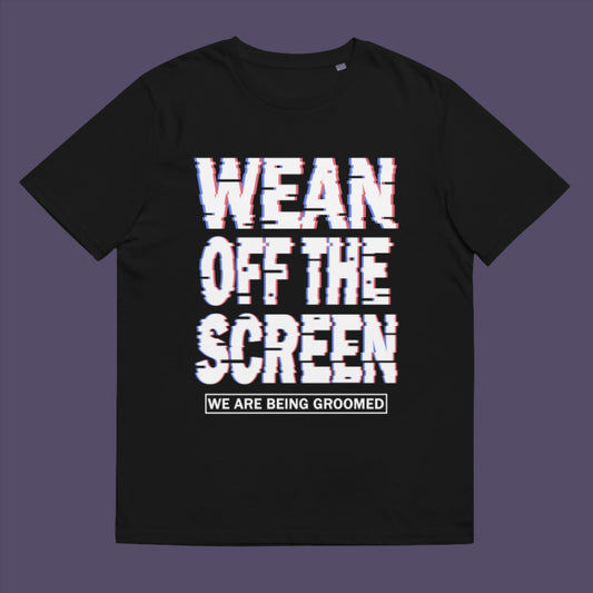 Black t-shirt. This media based conspiracy theory t-shirt suggests there is more to digital media and entertainment than meets the eye. An anti mobile abuse slogan in a unique design to increase social awareness of too much screen time. Made from 100% organic ring-spun cotton, this conspiracy theory t-shirt is unisex, high-quality, super comfy, and best of all, eco-friendly.