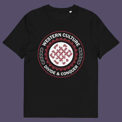 Black t shirt. This counter culture t shirt questions the politics of western society. Let's drop the façade that western culture is more civilised and advanced. This design highlights a method of people management that has worked for the Western elite for centuries. Made from 100% organic ring-spun cotton, this broken society t shirt is unisex, high-quality, super comfy, and best of all, eco-friendly.