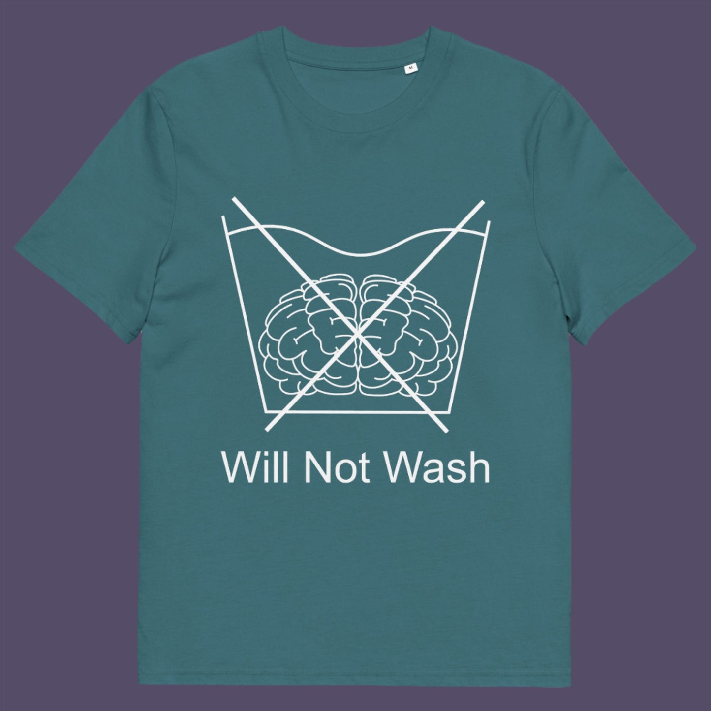 Stargazer t-shirt. A self worth t shirt promoting a strong mind and a resistance to brainwashing. this unique anti-establishment t-shirt design is a play on washing instructions and highlights the mass influence and indoctrination in modern society. Made from 100% organic ring-spun cotton, this clever slogan t shirt is unisex, high-quality, super comfy, and best of all, eco-friendly.