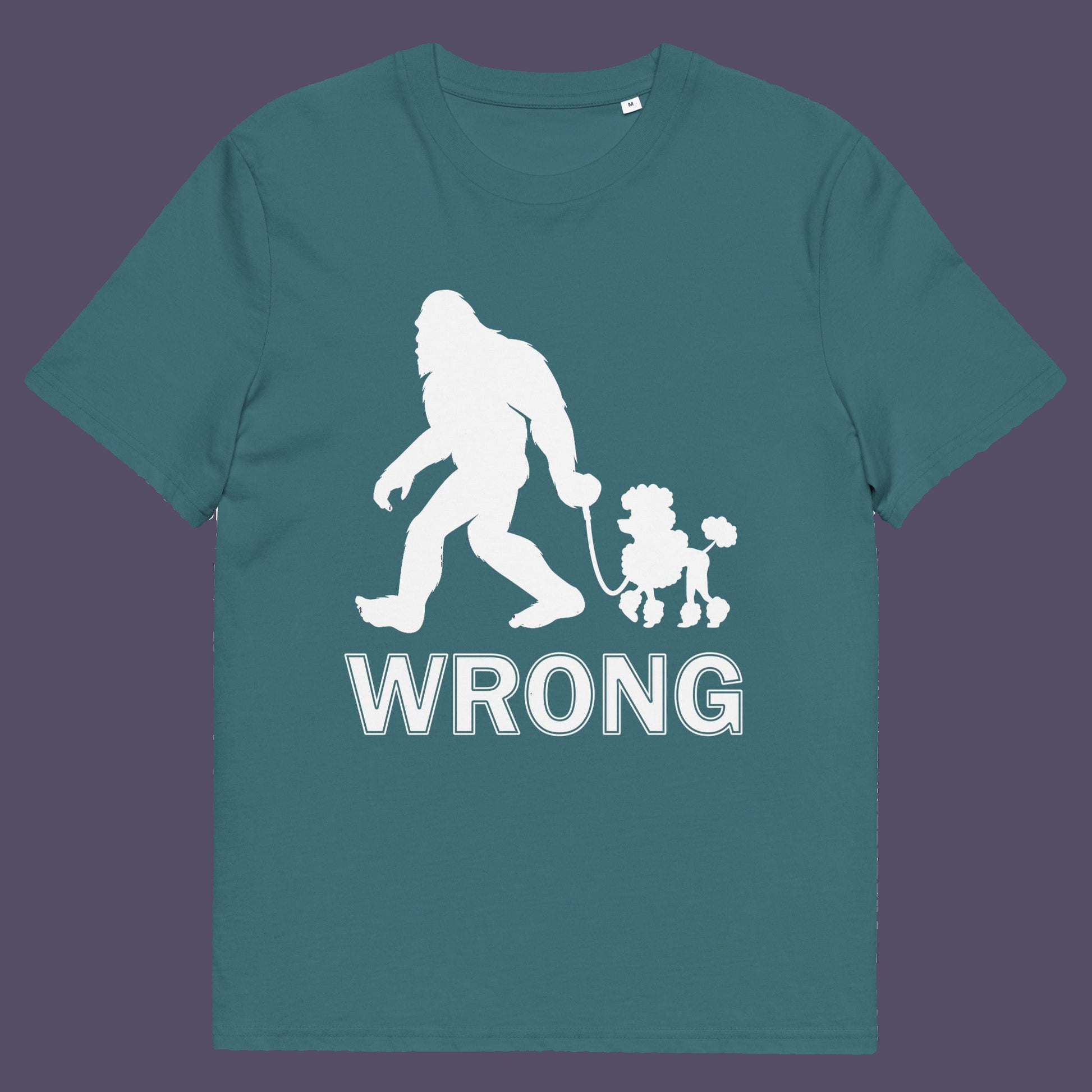 Stargazer t-shirt. A funny Bigfoot t-shirt questioning the limits of acceptability. A poodle will never be the dog of choice for the Bigfoot. However open minded you are there are some things that will never look right. Made from 100% organic ring-spun cotton, this funny bigfoot t shirt is unisex, high-quality, super comfy, and best of all, eco-friendly.