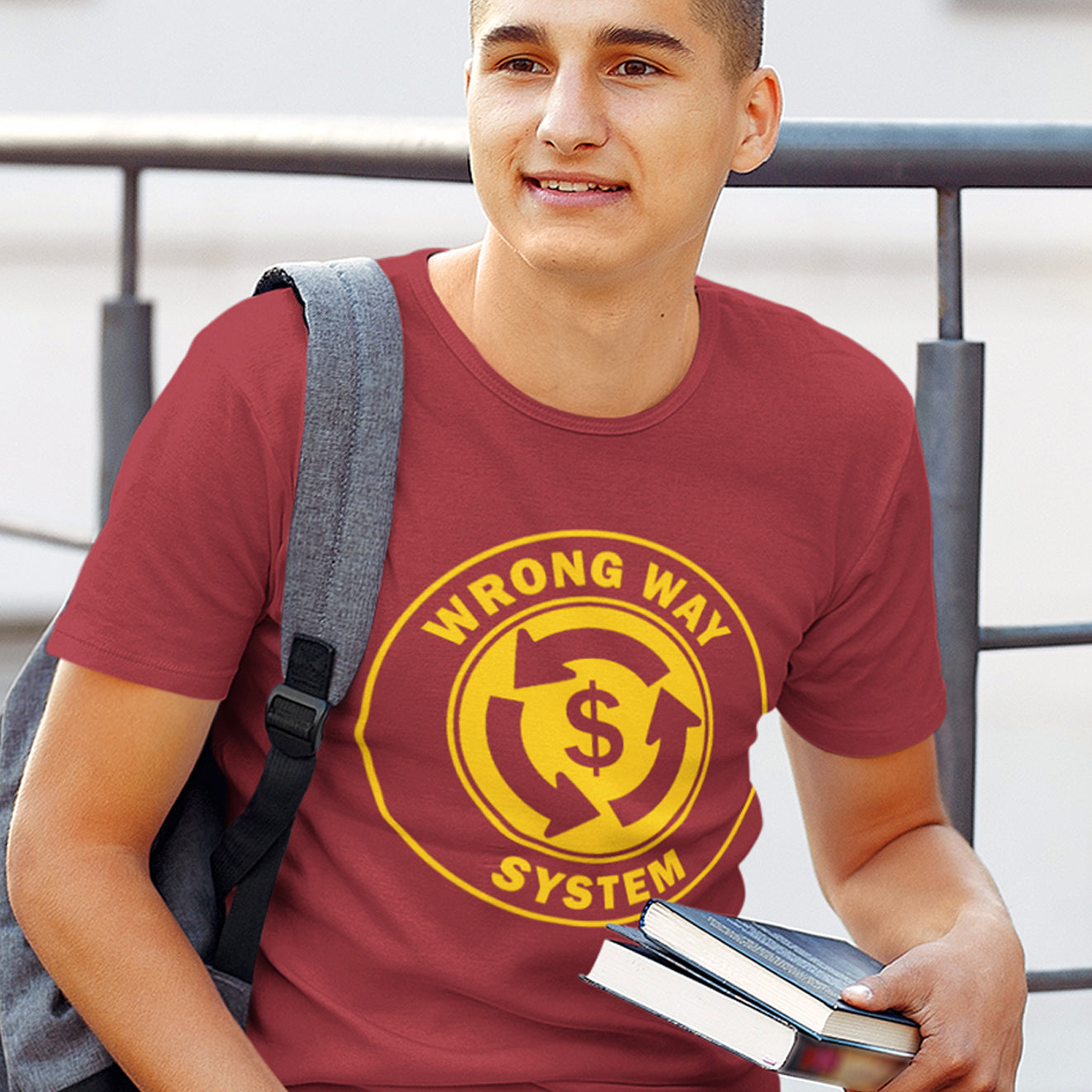 A street sign reminder that it's possibly not been the best idea to build our society around money, Made from 100% organic ring-spun cotton, this unisex t-shirt is a total must-have. It's high-quality, super comfy, and best of all—eco-friendly.