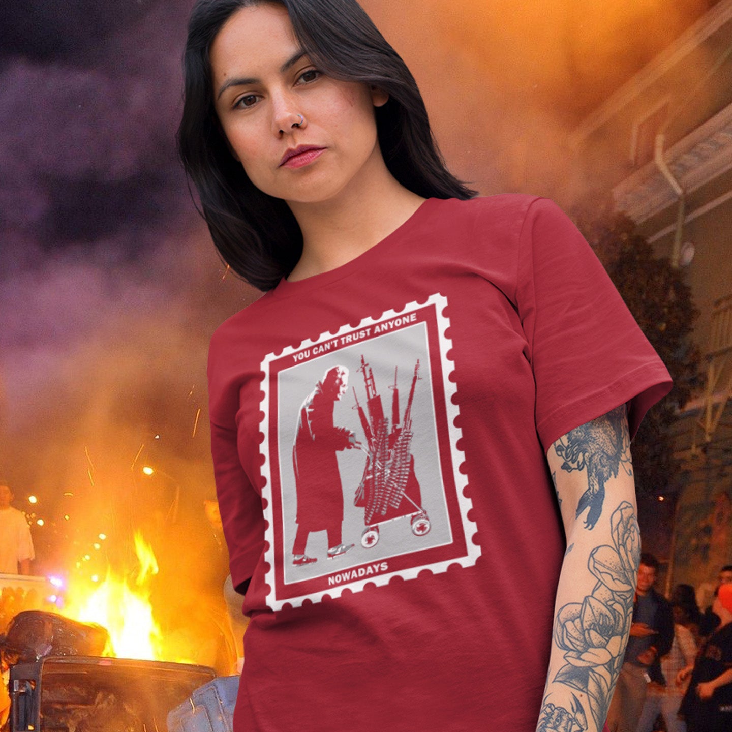 A humorous view of how careful you have to be living in a culture of fear when you come from a more trusting generation. Made from 100% organic ring-spun cotton, this unisex t-shirt is a total must-have. It's high-quality, super comfy, and best of all—eco-friendly.