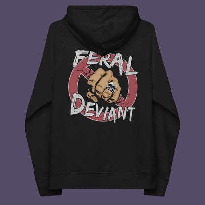 Black hoodie back. A non conformist hoodie for people who think boundaries stifle creativity, and rules are only guidelines. This alternative, anti establishment hoodie is perfect for any demonstration or protest march of your choice. Comfortable and practical. It's extra soft and has a convenient front pouch pocket. Made from organic cotton and recycled polyester, this street art inspired hoodie is a great eco-friendly choice.