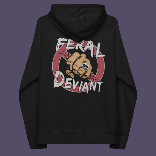 Black hoodie back. A non conformist hoodie for people who think boundaries stifle creativity, and rules are only guidelines. This alternative, anti establishment hoodie is perfect for any demonstration or protest march of your choice. Comfortable and practical. It's extra soft and has a convenient front pouch pocket. Made from organic cotton and recycled polyester, this street art inspired hoodie is a great eco-friendly choice.