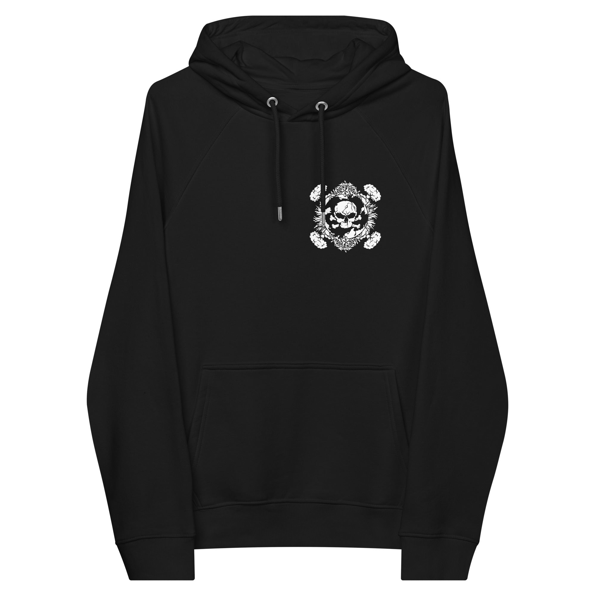 One in a series of designs about environmental issues. This one highlighting the amount of death and destruction we create as a species. Comfortable and practical. It's extra soft and has a convenient front pouch pocket. Made from organic cotton and recycled polyester, this political hoodie is a great eco-friendly choice.