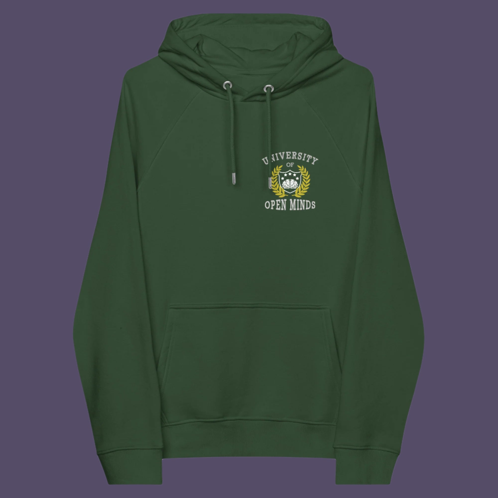 If you think outside the box then this university is for you. Only practical lessons and no student loan required. Comfortable and practical. It's extra soft and has a convenient front pouch pocket. Made from organic cotton and recycled polyester, this social awareness hoodie is a great eco-friendly choice.