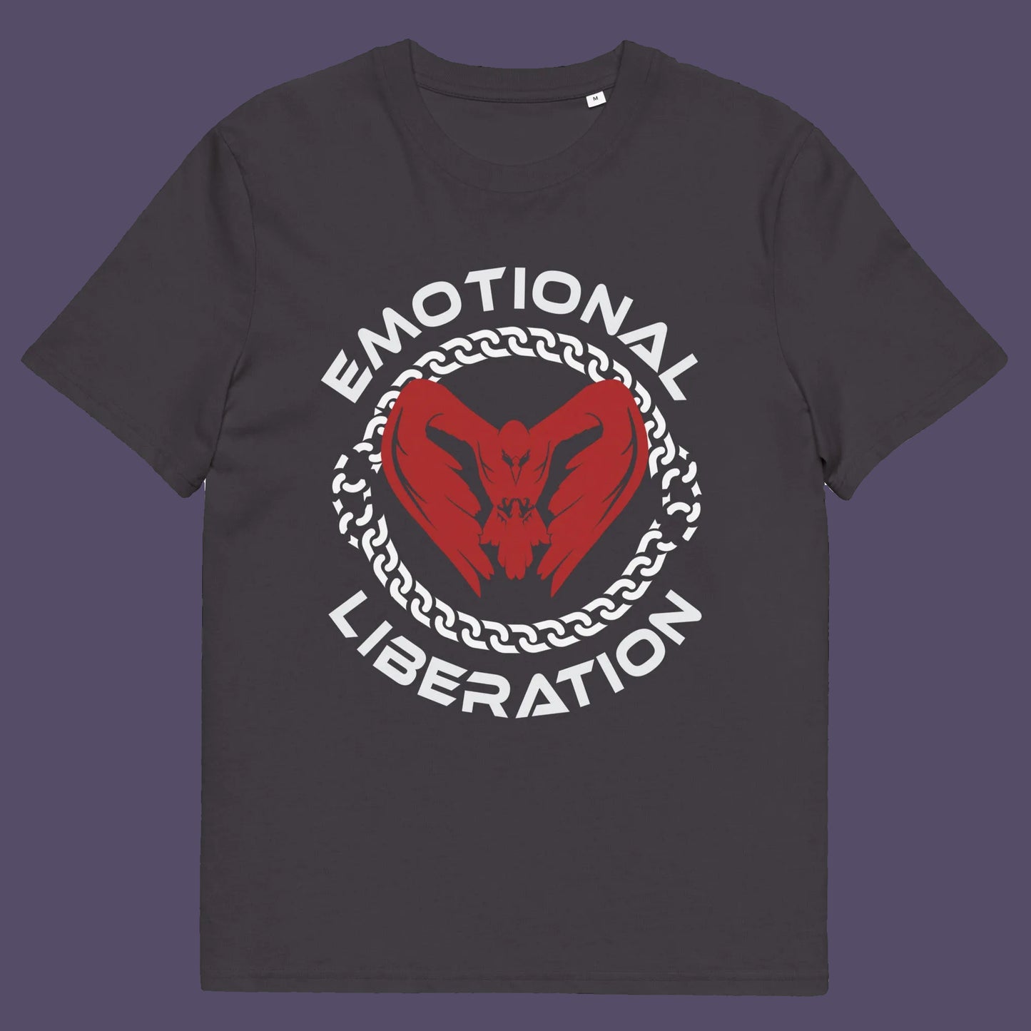 Anthracite t shirt. This self esteem t shirt is for sentient based beings. This design promotes the liberation of emotions in a material world. Oppose the rise of apathy and the fall of compassion by embracing your emotions and being proud of them. Made from 100% organic ring-spun cotton, this self worth t shirt is unisex, high quality, super comfy, and best of all, eco-friendly.