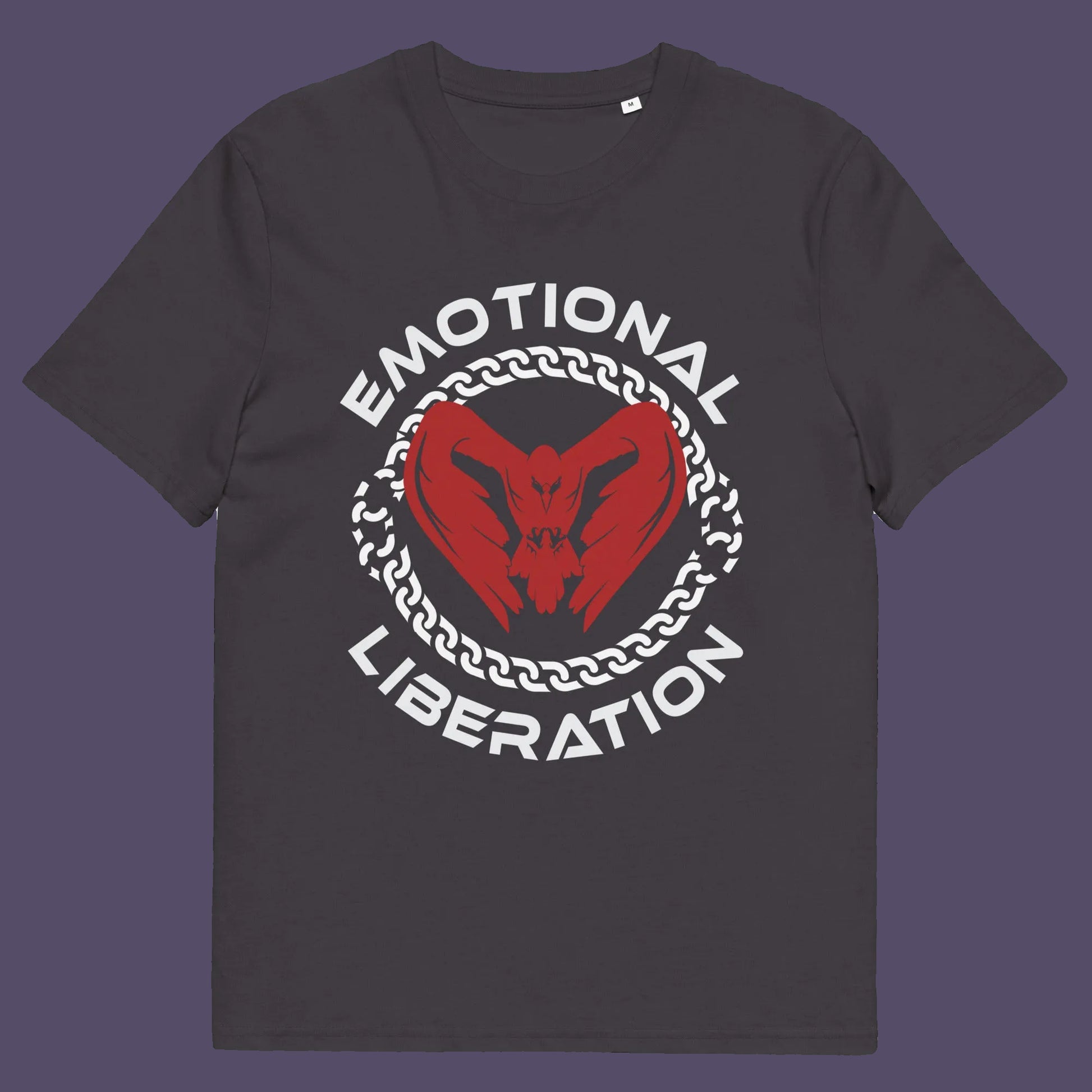 Anthracite t shirt. This self esteem t shirt is for sentient based beings. This design promotes the liberation of emotions in a material world. Oppose the rise of apathy and the fall of compassion by embracing your emotions and being proud of them. Made from 100% organic ring-spun cotton, this self worth t shirt is unisex, high quality, super comfy, and best of all, eco-friendly.