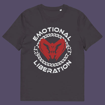 Anthracite t shirt. This self esteem t shirt is for sentient based beings. This design promotes the liberation of emotions in a material world. Oppose the rise of apathy and the fall of compassion by embracing your emotions and being proud of them. Made from 100% organic ring-spun cotton, this self worth t shirt is unisex, high quality, super comfy, and best of all, eco-friendly.