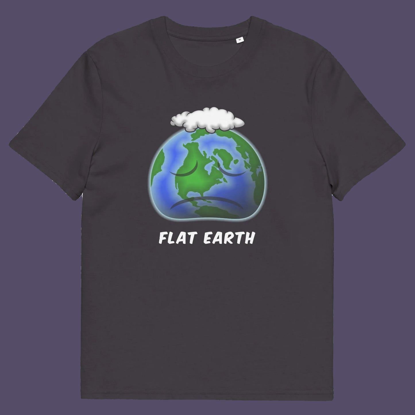 Anthracite t shirt. This funny conspiracy theorist t shirt plays on the idea of the earth being flat. Could it just be a little bored or depressed. Made from 100% organic ring-spun cotton, this funny flat earth conspiracy theory t shirt is unisex, high-quality, super comfy, and best of all, eco-friendly.