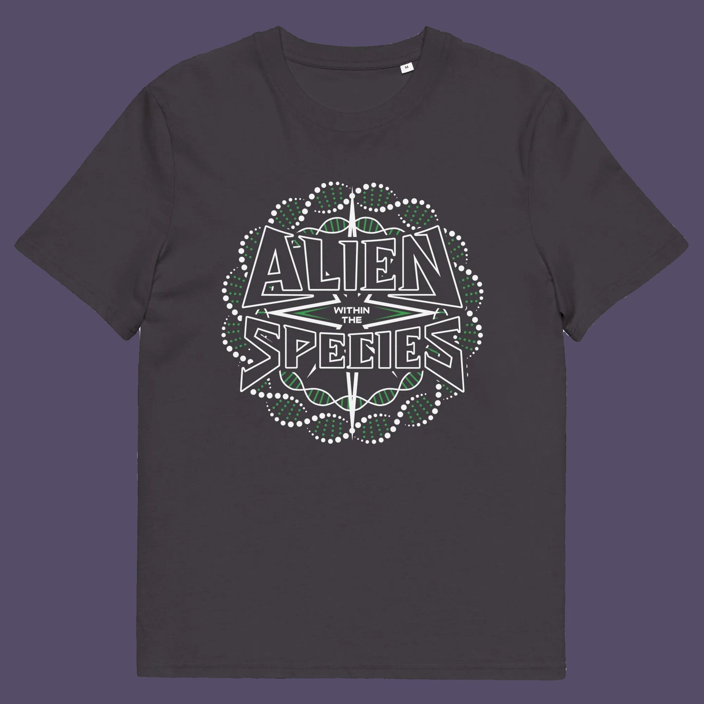 Anthracite t shirt. This non conformist t shirt expands the use of the word 'Alien'. This design is ideal for everyone that feels they don't truly relate to the rest of humankind and modern society. Made from 100% organic ring-spun cotton, this counter culture t-shirt is unisex, high-quality, super comfy, and best of all, eco-friendly.