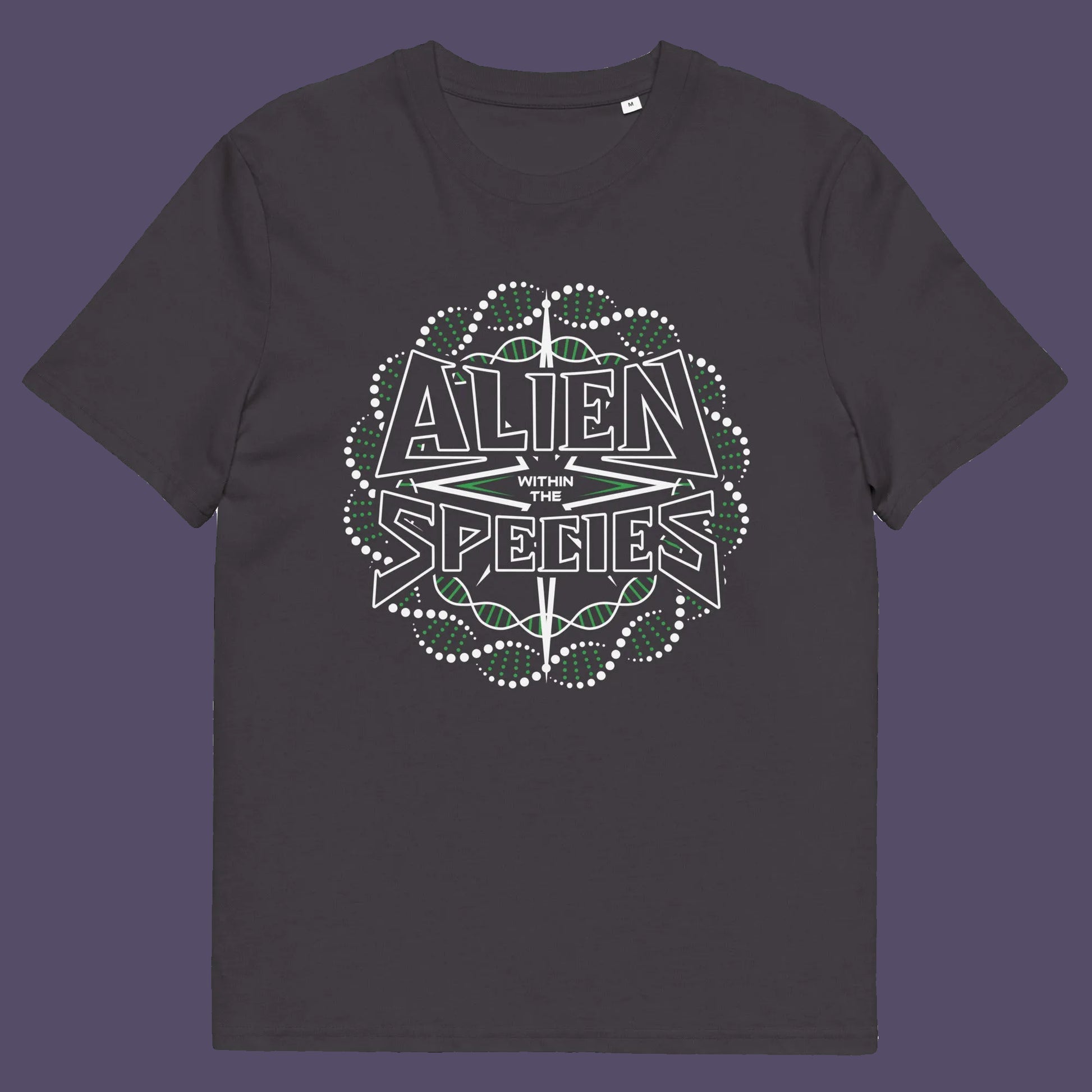 Anthracite t shirt. This non conformist t shirt expands the use of the word 'Alien'. This design is ideal for everyone that feels they don't truly relate to the rest of humankind and modern society. Made from 100% organic ring-spun cotton, this counter culture t-shirt is unisex, high-quality, super comfy, and best of all, eco-friendly.