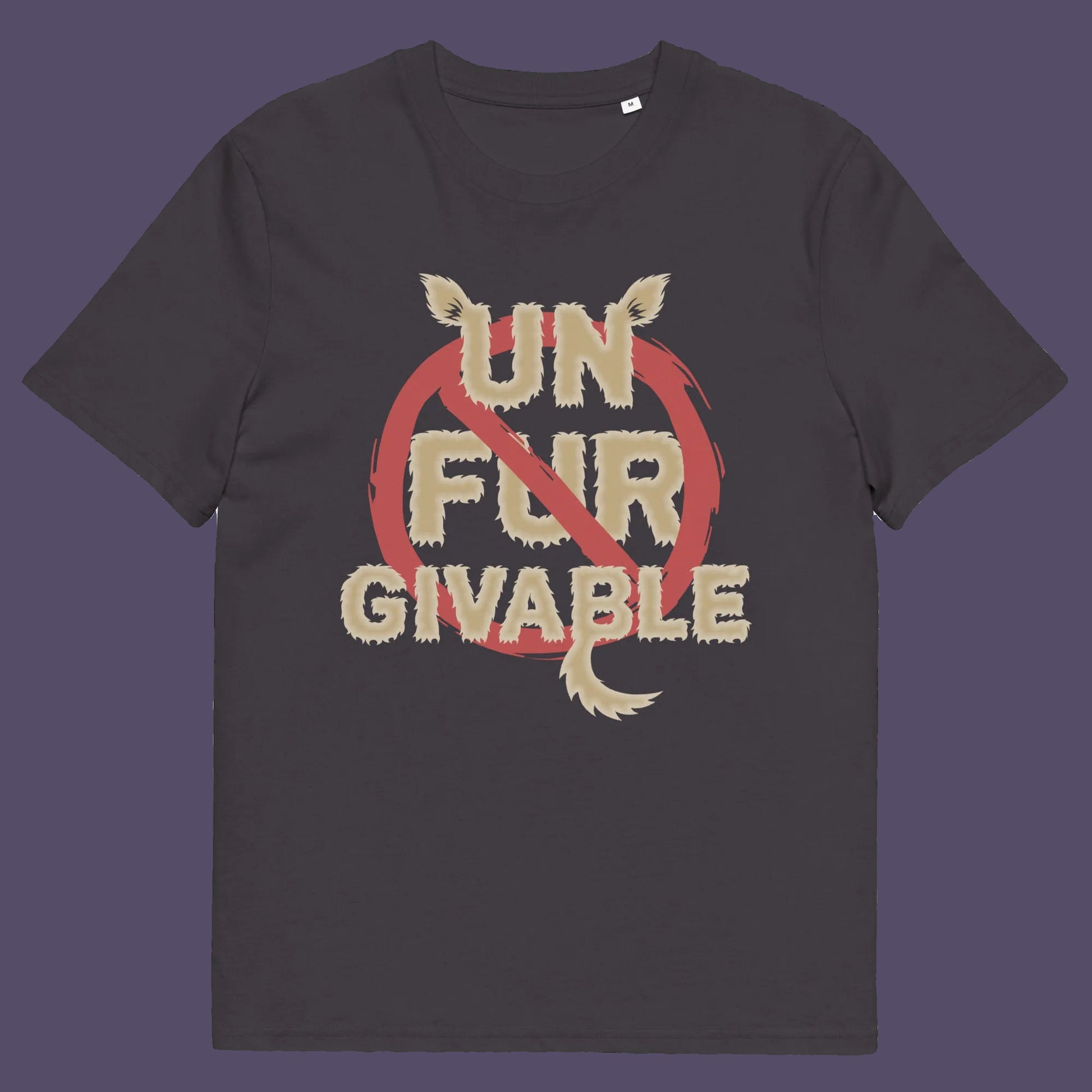 Anthracite t shirt. This animal rights t shirt is anti fur and suggests the wearing of fur as unforgivable. Show your support against an unnecessary industry that promotes suffering and slaughter. Made from 100% organic ring-spun cotton, these animal activist t shirts are unisex, high-quality, super comfy, and best of all, eco-friendly.