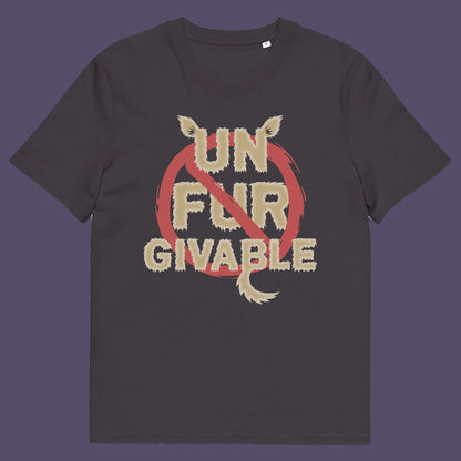 Anthracite t shirt. This animal rights t shirt is anti fur and suggests the wearing of fur as unforgivable. Show your support against an unnecessary industry that promotes suffering and slaughter. Made from 100% organic ring-spun cotton, these animal activist t shirts are unisex, high-quality, super comfy, and best of all, eco-friendly.