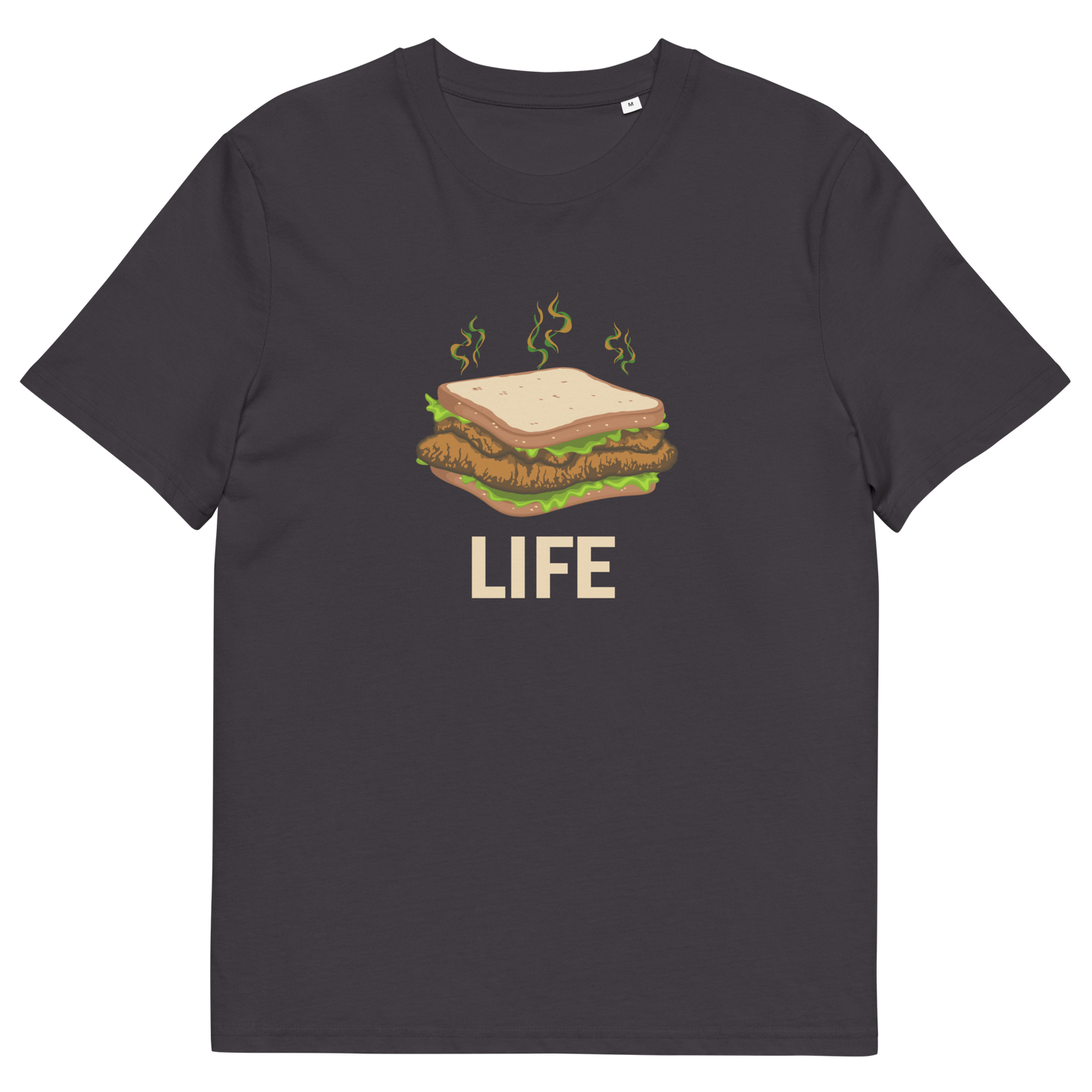 Anthracite t shirt. This broken society t shirt is for the more pessimistic of urban art lovers. A funny design for those days when you feel that life is just a dog shit sandwich. Made from 100% organic ring-spun cotton, these social issues t shirts are unisex, high quality, super comfy, and best of all, eco-friendly.