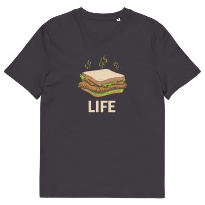 Anthracite t shirt. This broken society t shirt is for the more pessimistic of urban art lovers. A funny design for those days when you feel that life is just a dog shit sandwich. Made from 100% organic ring-spun cotton, these social issues t shirts are unisex, high quality, super comfy, and best of all, eco-friendly.