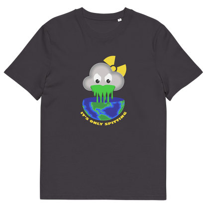 Anthracite t shirt. A sarcastic save the environment t-shirt. We can pretend we're not having a climate crisis but we'll pay for it later. This unique design is a dig at actionless optimism. Made from 100% organic ring-spun cotton, this global warming t shirt design is unisex, high-quality, super comfy, and best of all, eco-friendly.