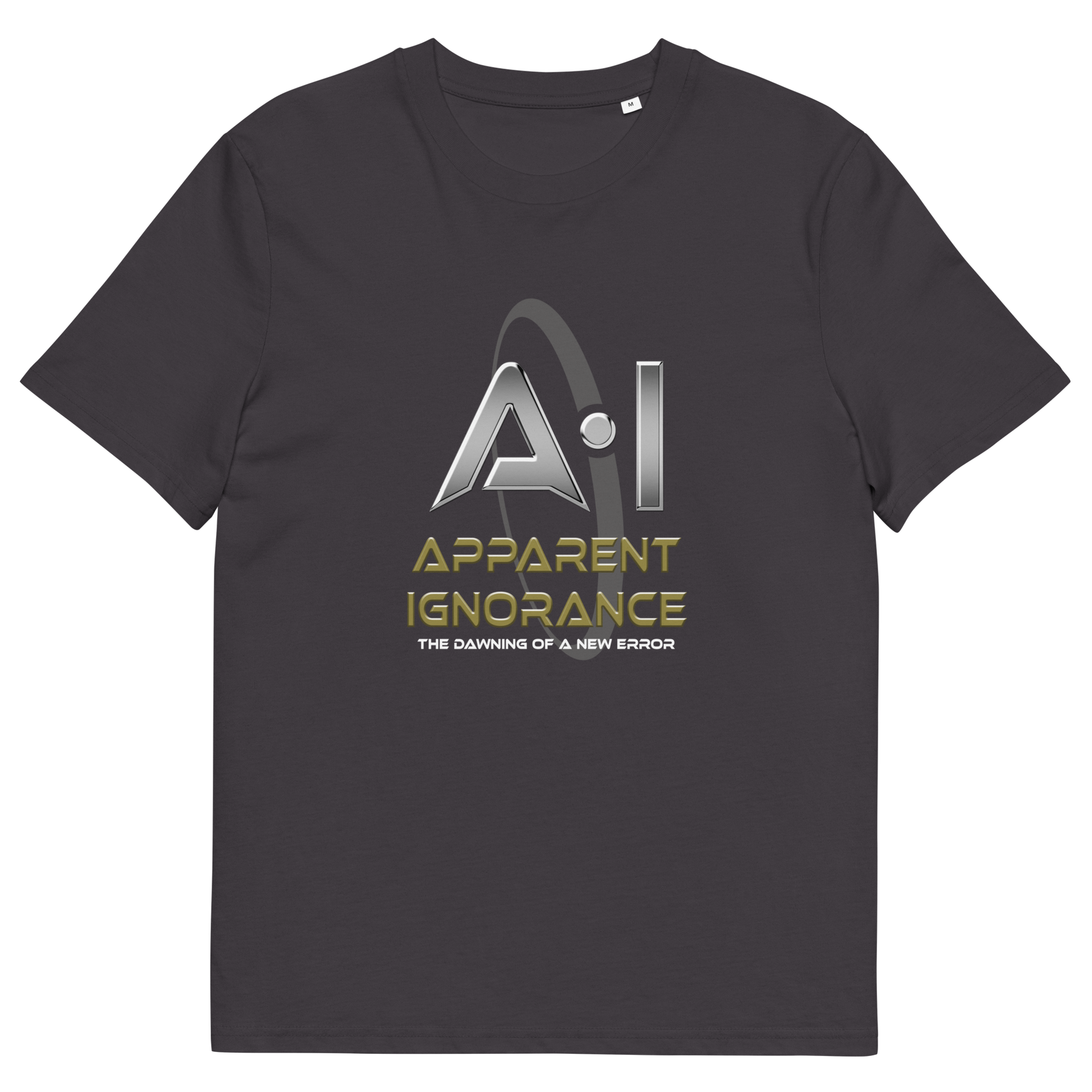 Anthracite t shirt. This anti AI t shirt design questions the effects of A.I on our society and suggests we are ignoring it's full effects. Whether you are concerned about technology taking people's jobs or worried about AI doing our thinking for us, encourage social awareness of the effects of technology with this unique anti AI t shirt. Made from 100% organic ring-spun cotton, this counter culture t shirt is unisex, high quality, super comfy, and best of all, eco-friendly.