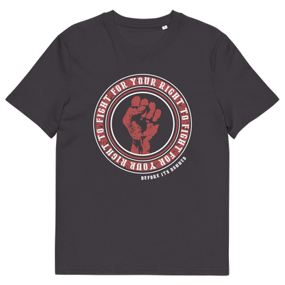 Anthracite t shirt A civil rights t shirt reminding us not to take our freedom for granted. Fight for your right to demonstrate before it's made illegal. Made from 100% organic ring-spun cotton, this anti establishment t shirt is unisex, high-quality, super comfy, and best of all, eco-friendly.