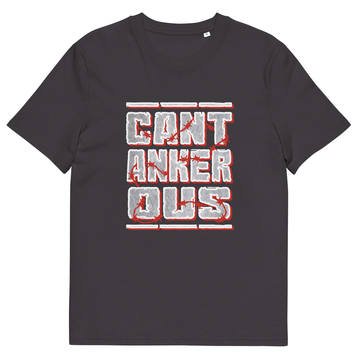 An anthracite t-shirt with a "CANTANKEROUS" logo.