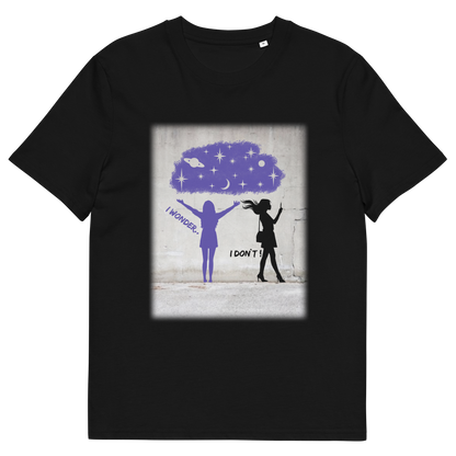 Black t shirt. This anti mobile phone abuse t shirt light heartedly pokes fun at people who never look up from their phone. If you believe letting a machine do most of your thinking for you will dull your imagination, this satirical design is for you. Made from 100% organic ring-spun cotton, these anti mobile phone abuse t shirts are unisex, high quality, super comfy, and best of all, eco-friendly.