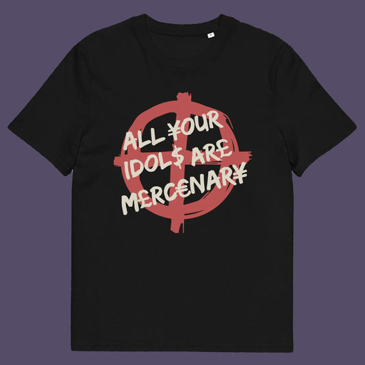 Black t shirt. This broken society t shirt shows the dark side of capitalism. Why are we looking up to people that put money before integrity, what is it we admire, their bank accounts ? Are there any products that celebrities or sports personalities wouldn't sell ? Made from 100% organic ring-spun cotton, this anti capitalism t shirt is unisex, high-quality, super comfy, and best of all, eco-friendly.
