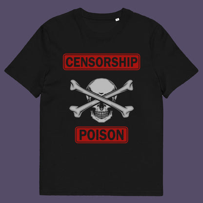 Black t shirt. A civil rights t shirt for free thinking liberal minded advocates of transparency. This stencil art design is for freedom of speech lovers who believe no good can come of censorship. Made from 100% organic ring-spun cotton, this no censorship t shirt is unisex, high-quality, super comfy, and best of all, eco-friendly.