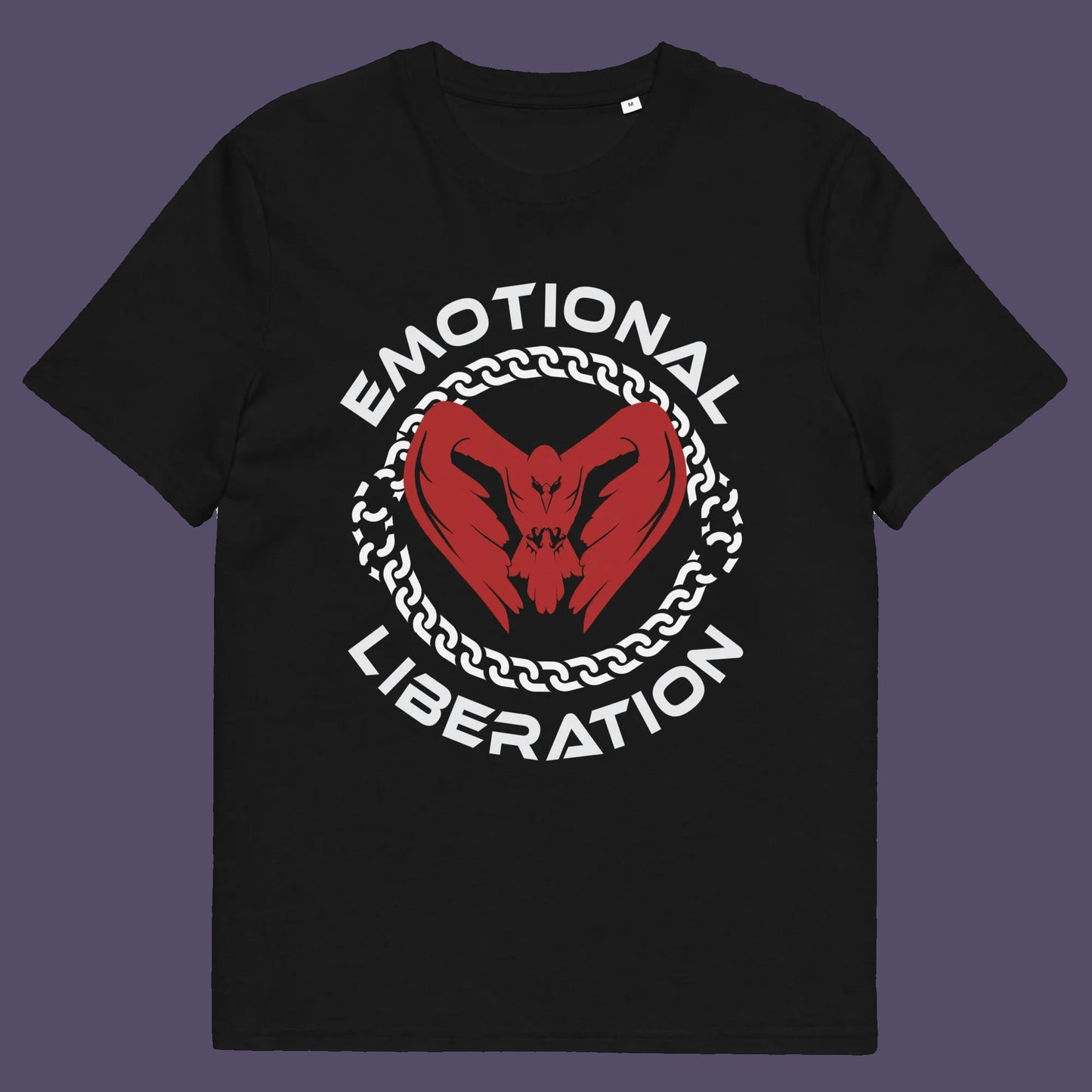 Black t shirt. This self esteem t shirt is for sentient based beings. This design promotes the liberation of emotions in a material world. Oppose the rise of apathy and the fall of compassion by embracing your emotions and being proud of them. Made from 100% organic ring-spun cotton, this self worth t shirt is unisex, high quality, super comfy, and best of all, eco-friendly.