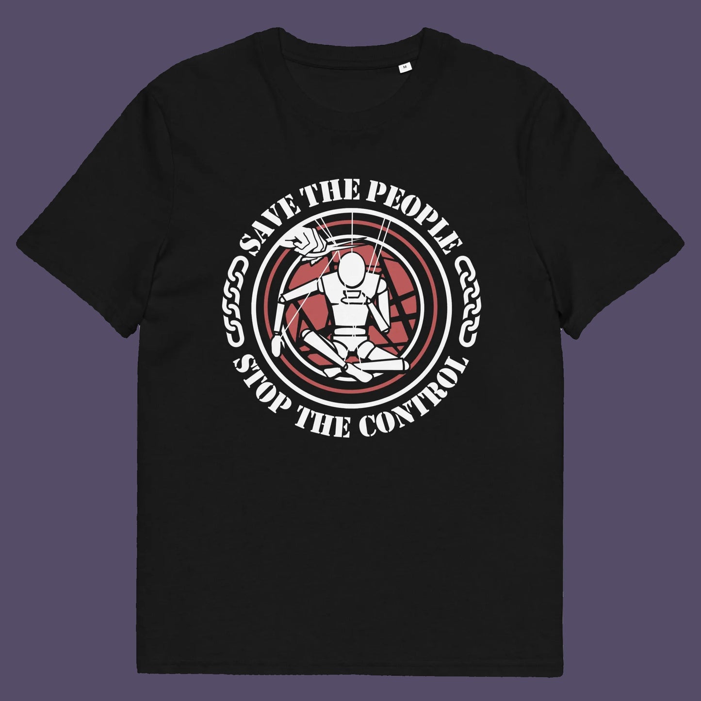 Black t shirt. This civil rights t shirt carries an anti-dictatorship message and encourages independent thought and social awareness. A unique design promoting freedom of choice and a less controlling government. Made from 100% organic ring-spun cotton, this civil liberties t shirt is unisex, high-quality, super comfy, and best of all, eco-friendly.