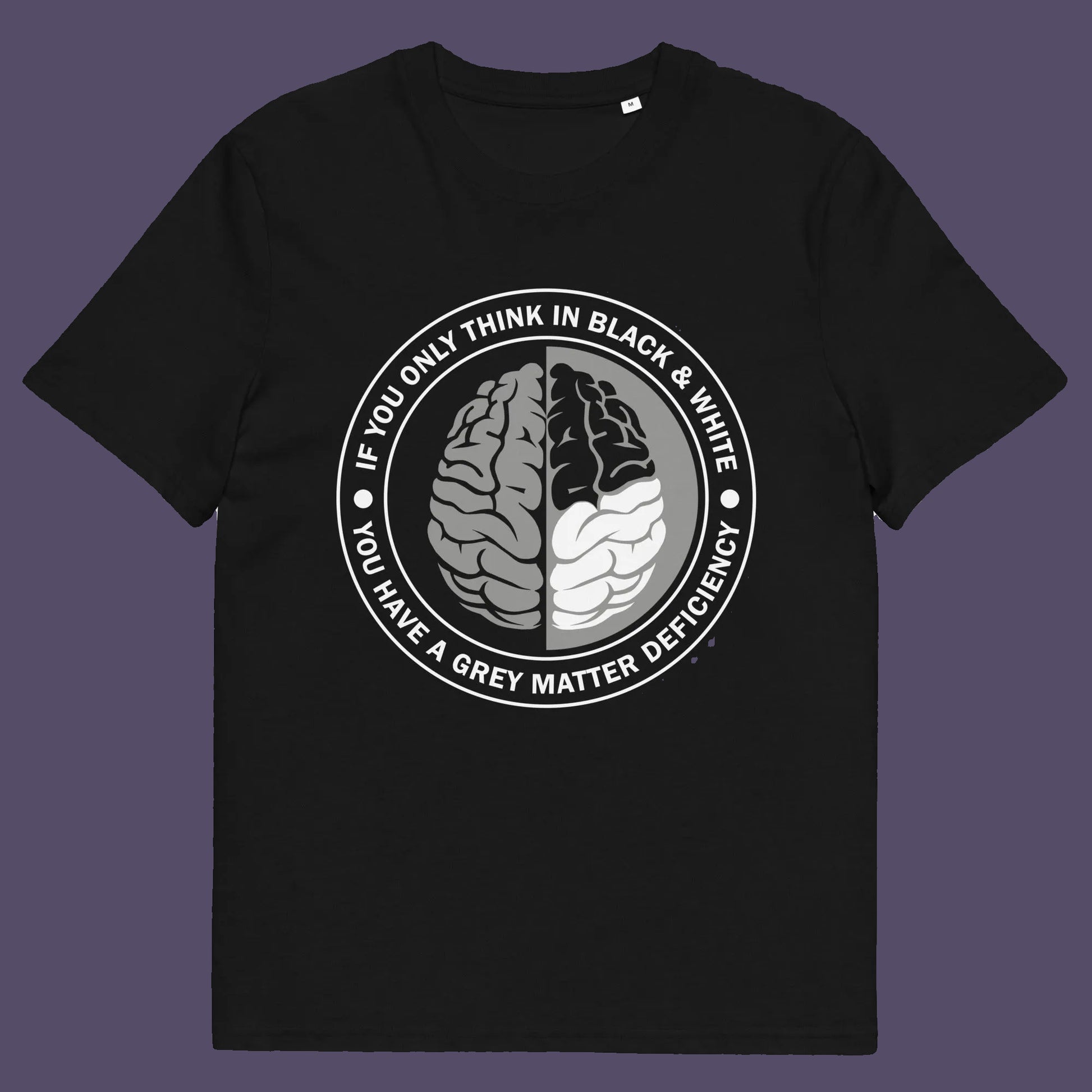 Black t shirt. A stencil art t shirt design. It would be so easy if life was black and white, but it's the grey area where all the thinking and personal growth is done. A philosophy t shirt design for people who see the detail and can think outside the box. Made from 100% organic ring-spun cotton, this social awareness t shirt is unisex, high-quality, super comfy, and best of all, eco-friendly.